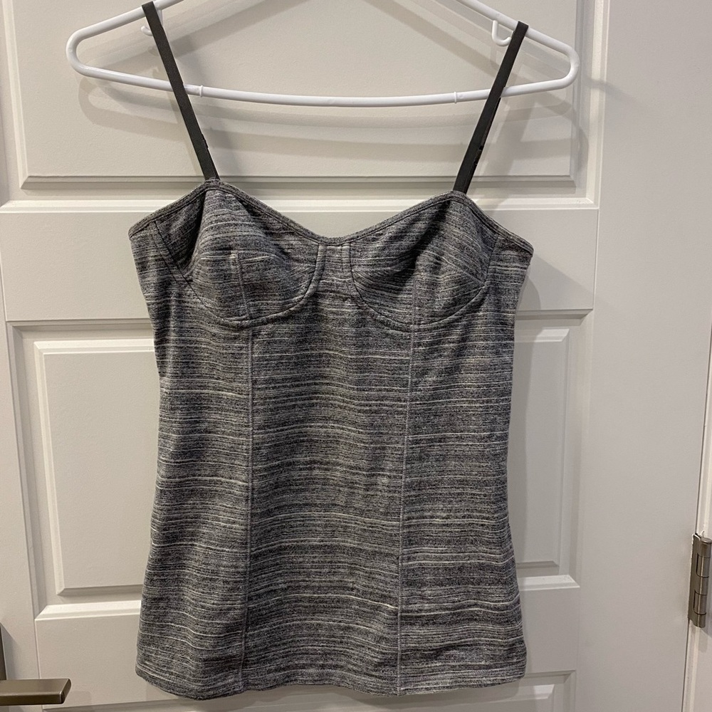 2/$18 Aritzia Talula Gray Bustier Tank Top with Adjustable Straps Size M
